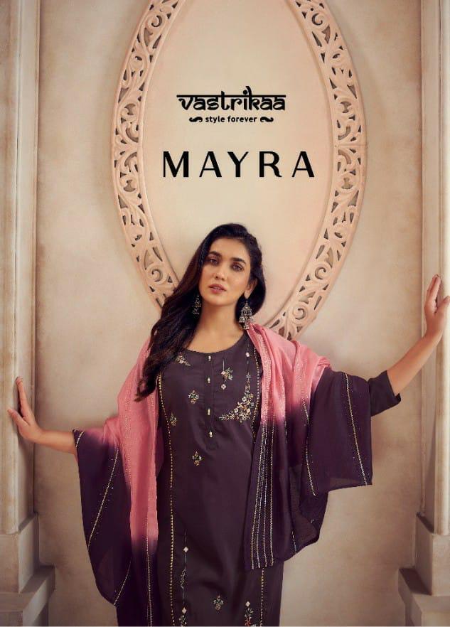  Mayra 1 Fancy Festive Wear Chinon Silk Readymade Suit Collection